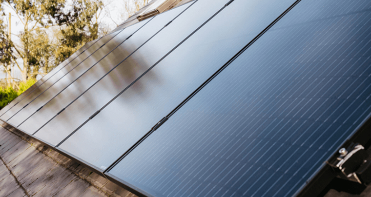Commercial solar panels installed on an office rooftop in Ireland