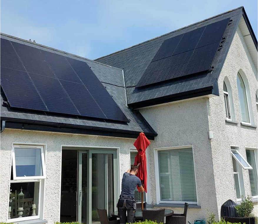 solar PV system on a business rooftop in Ireland