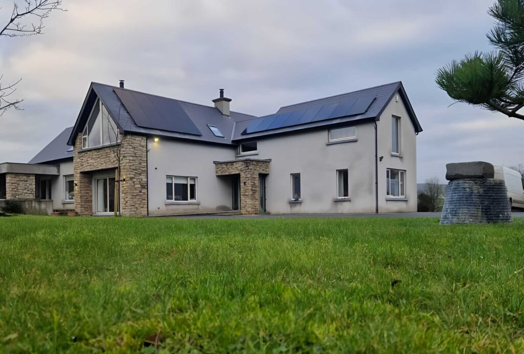Residential solar panel installation on an Irish home